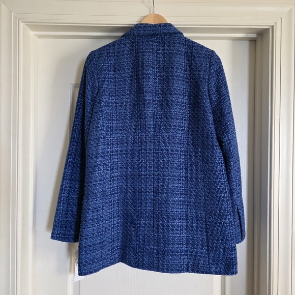 🔥French Connection Azzurra Tweed Blue Blazer - Picture 7 of 11